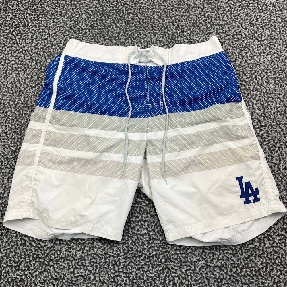 Los Angeles Dodgers MLB Board Shorts Men XL Blue White Striped G-III Drawstring